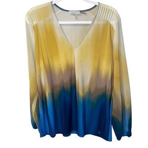 Calvin Klein Watercolor V-Neck Blouse